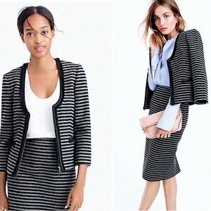 NWT J. Crew Black and White Striped Blazer